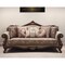 Homeroots 88" Beige Velvet Floral Sofa And Toss Pillows With Brown Legs 348219 - alternate 3