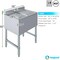 Amgood Underbar Sink, 2 bowl, Freestanding, 304 Stainless Steel, 19 in. W x 26 in. L x 10 in. H AMG SINK BAR S2C-101410-NF-Z - alternate 5