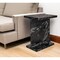 Homeroots 20" Black Marble Pedestal End Table 569942 - alternate 1
