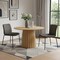 Homeroots 46" Brown Solid Wood Pedestal Base Round Top Dining Table 721007 - alternate 2