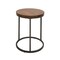 Homeroots 24" Black And Wood Brown Wood And Iron Round End Table 493254 - alternate 1
