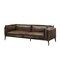 Homeroots 94" Chocolate Top Grain Leather Sofa With Dark Brown Legs 318818 - alternate 1