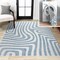 Jonathan Y Maze Abstract Two-Tone Low-Pile Machine-Washable Blue/Cream 4 ft. x 6 ft. Area Rug WSH309A-4 - alternate 1
