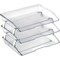 Acrimet Facility 3 Tier Letter Tray Side Load Letter Size A4 Desktop File Organizer Plastic Crystal 255.3 - alternate 7