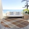 Homeroots 8' Chocolate Copper And Gold Round Plaid Washable Indoor Outdoor Area Rug 596323 - alternate 5