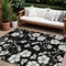 Homeroots 9' X 12' Black Ivory And Gray Floral Washable Indoor Outdoor Area Rug 599866 - alternate 1