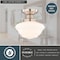 Vaxcel Eastgate 8.75-in Satin Nickel Schoolhouse Semi-Flush Ceiling Light with Frosted Opal Glass C0351 - alternate 6