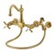 Kingston Brass Two-Handle Wall Mount Bridge Kitchen Faucet with Brass Sprayer, Brushed Brass KS1267ZXBS - alternate 1