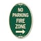 Signmission No Parking Fire Zone with Right Arrow, 12 Inch X 18 Inch Architectural Oval, Heavy Gauge Aluminum A-OV-G-1218-23617 - alternate 1