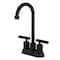 Kingston Brass Double-Handle 4" Centerset Bar Faucet with Knurled Handle, Matte Black KB5490KNL - alternate 1