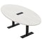 Skutchi Designs 7ft Conference Table With Power Unit | 4 Person Modular Oval Meeting Table | Harmony Series HAR-OVL-48X84-T.BK-WA7976-EBLK - alternate 1