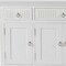 Homeroots 59in White Solid Wood Paneled Three Drawer Buffet Table with Four Doors 523210 - alternate 4