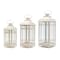 Homeroots Set of Three Ivory Metal Mirrored Floor Lantern Candle Holders, 3PK 516433 - alternate 3