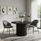 Homeroots 46" Black Solid Wood Pedestal Base Round Top Dining Table 721074 - alternate 6