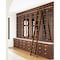 Quiet Glide 8.92 ft. Walnut Contemporary Wheel Brushed Satin Brass Rolling Hook Removable Ladder, 12 ft. Rail QG.540-9WA-12-H.06B - alternate 1