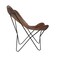 Homeroots 30" Brown and Black Genuine Leather Butterfly Chair 548254 - alternate 4