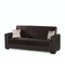 Homeroots 87" Brown Chenille Sleeper Sofa And Toss Pillows 607086 - alternate 1