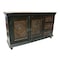 Homeroots 60in Dark Brown and Green Solid Wood Three Drawer Buffet Table with Two Doors 488610 - alternate 4