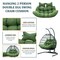 Leisuremod 2-Person Hanging Egg Chair Cushion, Weather-Resistant, Headrest & Zippered Cover ES52C-DG - alternate 5