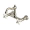 Kingston Brass Two-Handle Wall Mount Bridge Kitchen Faucet, Brushed Nickel KS3258PX - alternate 1