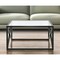 Homeroots 32" Black Glass And Steel Square Coffee Table 520959 - alternate 1
