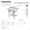 Kingston Brass 36-Inch Carrara Marble Console Sink with Brass Legs and Shelf, 8-Inch, 3-Hole LMS36MBSQB8 - alternate 2