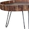 Homeroots Set Of Two Black And Natural Brown Solid Wood And Iron Round End Tables, 2PK 489192 - alternate 7