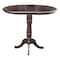 International Concepts Round 36 in Rd Top Pedestal Table, 12 in Leaf, 40.9 inH, Bar Height, Rich Mocha, 36 W, 48 L, Wood K15-36RXT-6B-2 - alternate 4