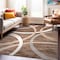 World Rug Gallery Modern Wavy Circles Design Area Rug 4 ft x 6 ft Brown 377BROWN4X6 - alternate 6