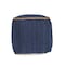 Homeroots 18" Indigo Cotton And Jute Cube Pouf Ottoman 551553 - alternate 4