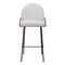 Homeroots Set of Two 30" Ivory And Black Shearling And Steel Bar Height Bar Chairs 555690 - alternate 4