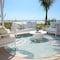 Homeroots 8' Teal Blue Aqua And Ivory Round Floral Washable Indoor Outdoor Area Rug 589574 - alternate 7