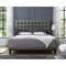 Homeroots Gray Solid Wood Queen Tufted Upholstered Linen Bed 544763 - alternate 6