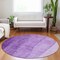 Homeroots 8' Purple And Lavender Round Ombre Washable Indoor Outdoor Area Rug 581824 - alternate 4