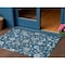 Homeroots 3' X 5' Navy Blue Ivory And Gray Floral Washable Indoor Outdoor Area Rug 597830 - alternate 1