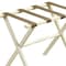 Homeroots Hotel Ivory Finish Wood Folding Luggage Rack With Tan Straps 383080 - alternate 4