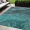 Homeroots 5' X 8' Teal Blue Aqua And Gray Abstract Washable Indoor Outdoor Area Rug 577842 - alternate 1