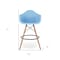 Homeroots 28" Light Blue And Brown Heavy Duty Plastic And Solid Wood Low Back Counter Height Bar Chair 520676 - alternate 6