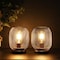 Homeroots Set of Two 7" Black Metal Lantern Bedside Lamps With Black Lattice Cage Shade 533270 - alternate 6
