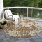 Homeroots 8' Copper Gold And Ivory Round Striped Washable Indoor Outdoor Area Rug 596664 - alternate 4