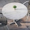 Flash Furniture 31.25" Round Outdoor Tabletop, White Faux Marble, Seamless Surface Technology, 22x22 Silver X Base ST-RD31-WHMAR-T2222S-GG - alternate 6
