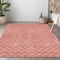 Homeroots 10' X 14' Salmon And Ivory Geometric Washable Indoor Outdoor Area Rug 596206 - alternate 6