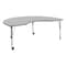 Flash Furniture Commercial Adjustable Height Kidney Activity Table with Locking Casters-Gray XU-A4872-KIDNY-GRY-T-P-CAS-GG - alternate 1
