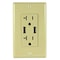 Automation Systems Interconnect Wall Outlet 20 Amp Tamper Resistant, with USB Charging Ports 3.4 Amp, Ivory, Includes Wall Plate ATUR3.4-20-I - alternate 1