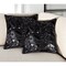 Homeroots Set of Two 18" Black and Silver Chevron Cowhide Throw Pillows with Glitter, 2PK 544581 - alternate 1