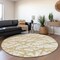 Homeroots 8' Gold And Ivory Round Abstract Washable Indoor Outdoor Area Rug 614349 - alternate 5