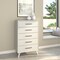 Homeroots 34" White Carved Geometric Solid Wood Five Drawer Dresser 524116 - alternate 5