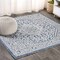 Jonathan Y Sinjuri Medallion Textured Weave Navy/Gray 4 ft Square Indoor/Outdoor Area Rug SMB101B-4SQ - alternate 1