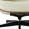 Homeroots 35" Beige and Dark Brown Genuine Leather Tufted Swivel Lounge Chair With Ottoman 526373 - alternate 6