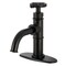 Kingston Brass One-Handle Single-Hole Bathroom Faucet with Deck Plate and Push Pop-Up Drain, Matte Black KSD2820CG - alternate 1